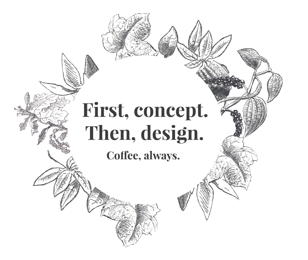 Först koncept. Sen Design. Alltid kaffe.